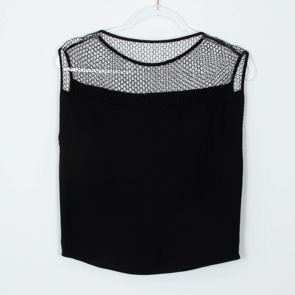 Helmut Lang Black Sleeveless Mesh Open Knit Blouse Womens Size Small - Picture 6 of 8